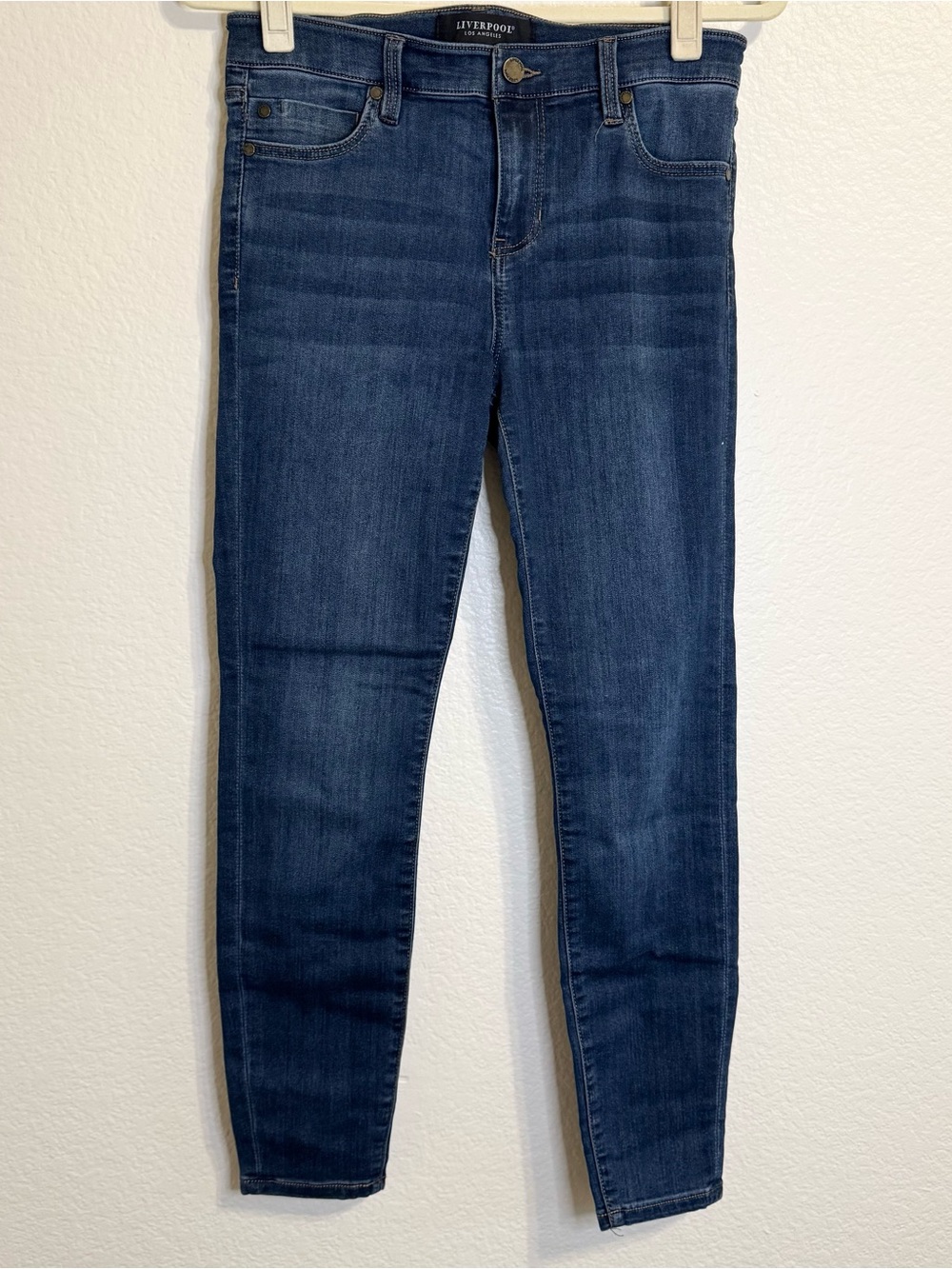 Liverpool High Rise Skinny Jeans in Dark Indigo Blue - 6